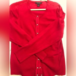 White House Black Market Red Cardigan